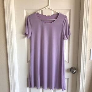 Lilac scallop shift dress with scallops